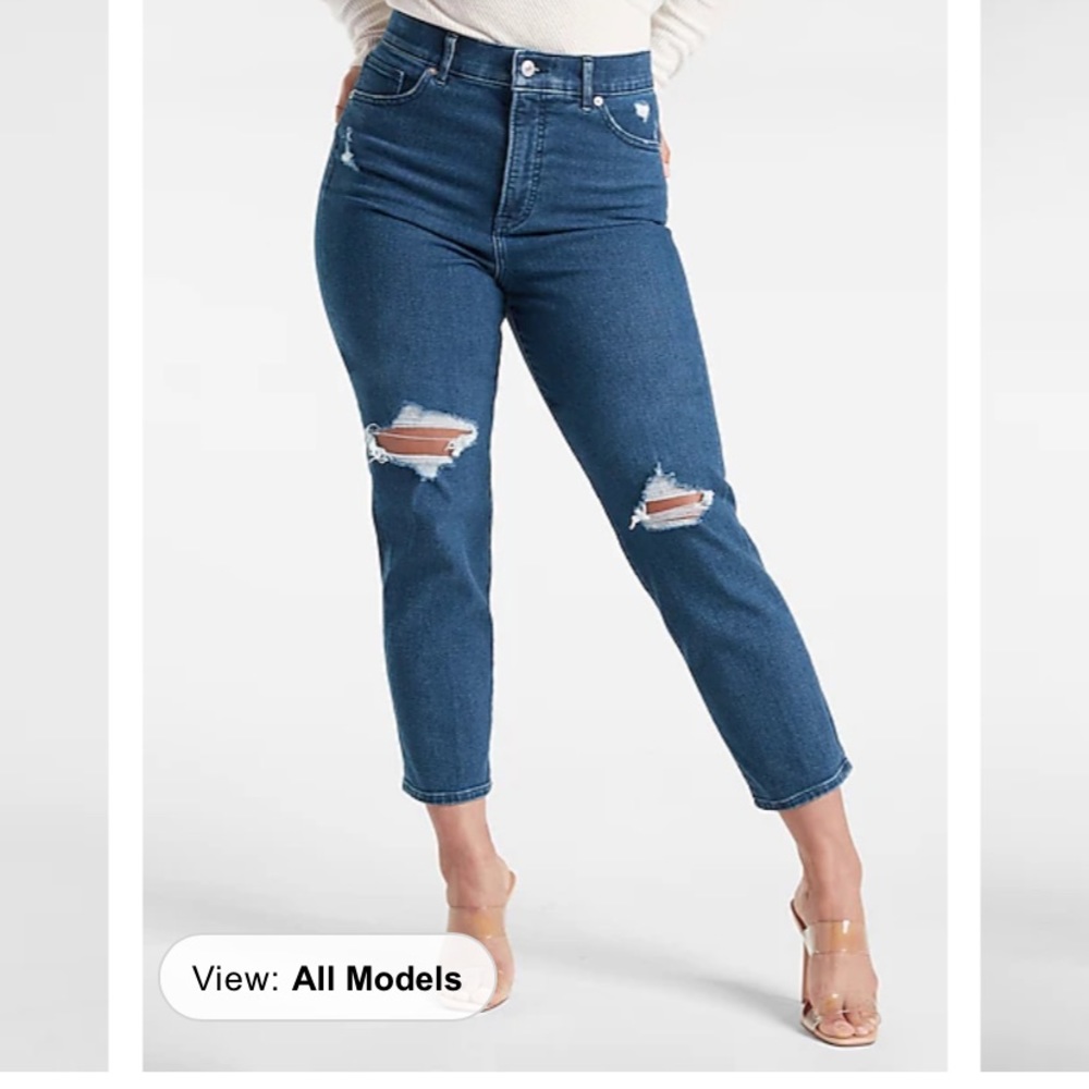 Express High Rise Ripped Jeans - Picture 3 of 6